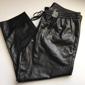 Leather joggers